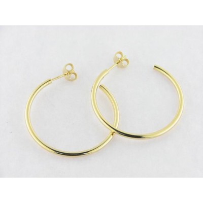 Naiomy Pendientes Aro Plata Dorada