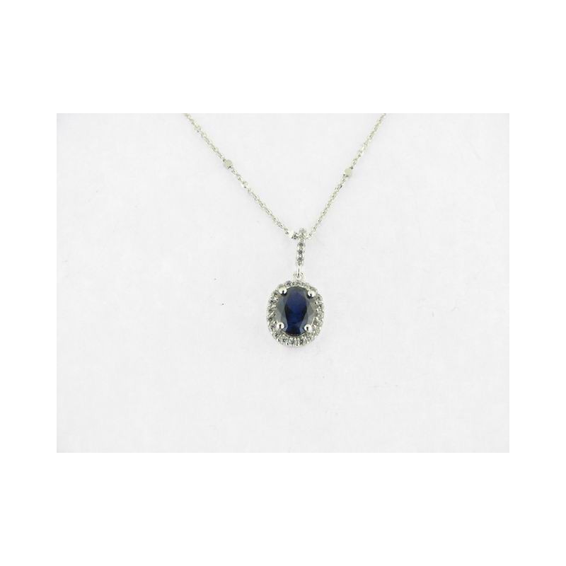 Naiomy Colgante Plata Piedra Con Cadena
