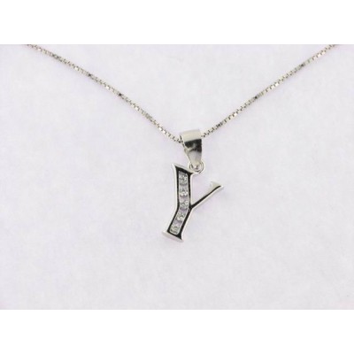 Colgante Plata Inicial Y con Cadena