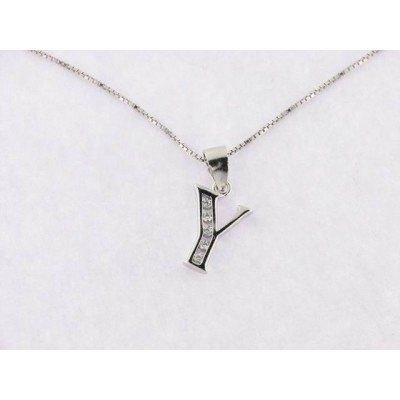 Colgante Plata Inicial Y con Cadena