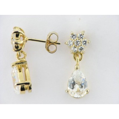 Pendientes Plata Chapada Piedras