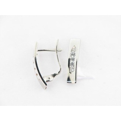 Pendientes Oro Blanco Piedras
