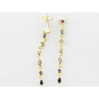 Pendientes Plata Chapada Piedras