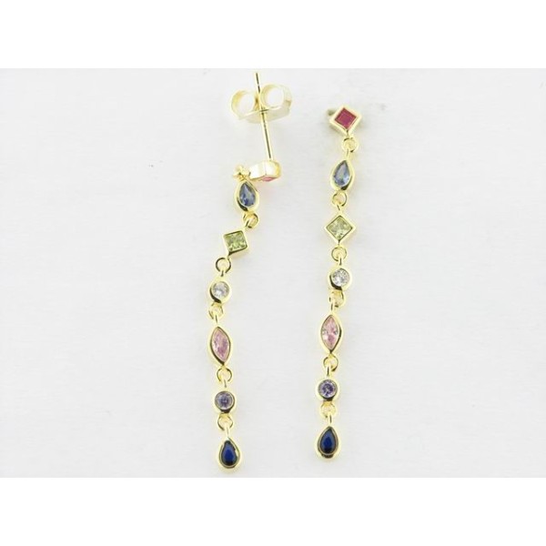 Pendientes Plata Chapada Piedras