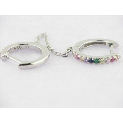 Lotus Pendientes Plata Piedras