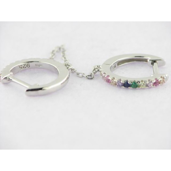 Lotus Pendientes Plata Piedras