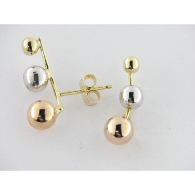 Pendientes Trepador Oro Tricolor