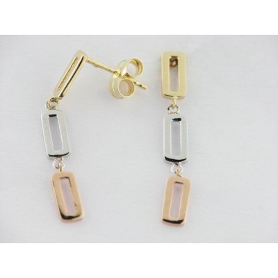 Pendientes Oro Tricolor