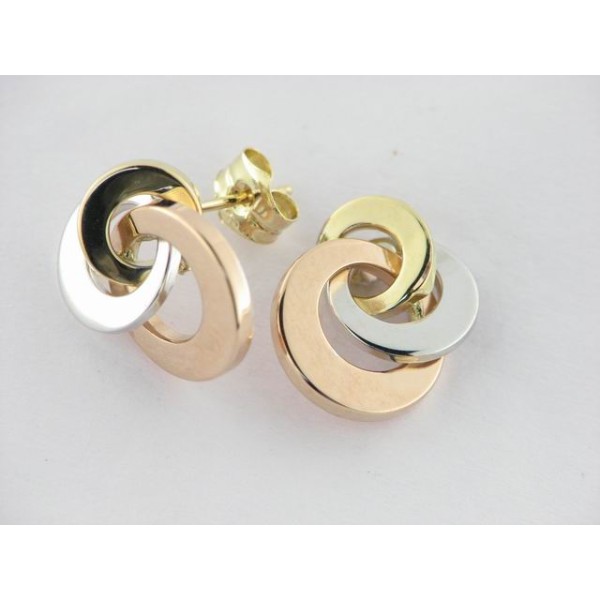 Pendientes Oro Tricolor