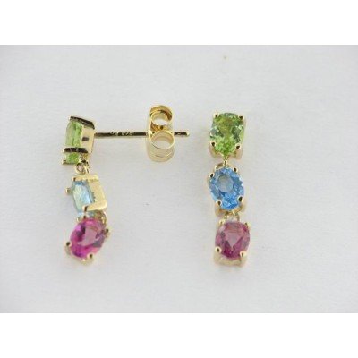Pendientes Colgar Oro Piedras