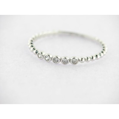 Sortija Oro Blanco Piedras