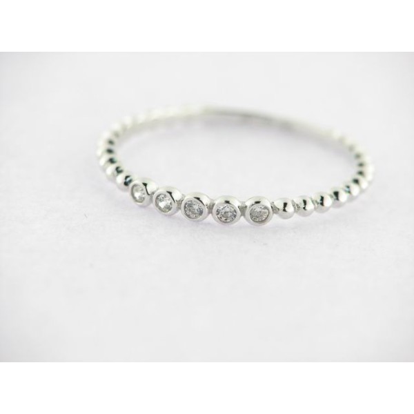 Sortija Oro Blanco Piedras