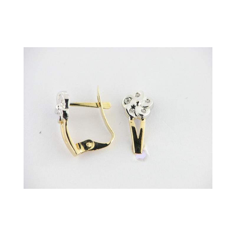 Pendientes Oro Bicolor Piedras