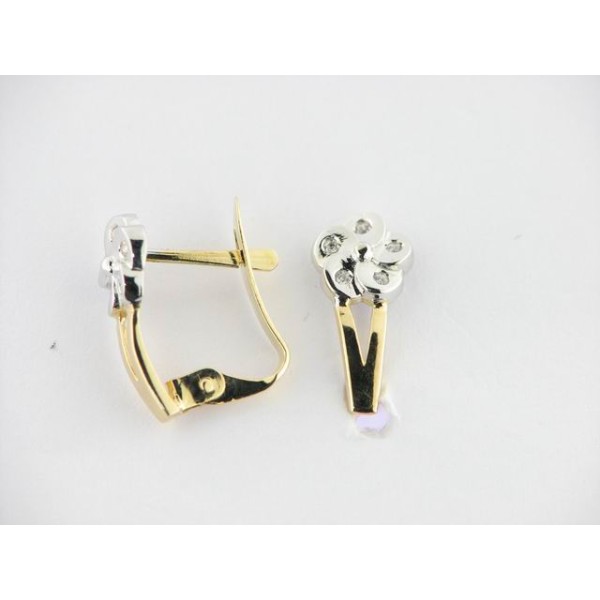Pendientes Oro Bicolor Piedras