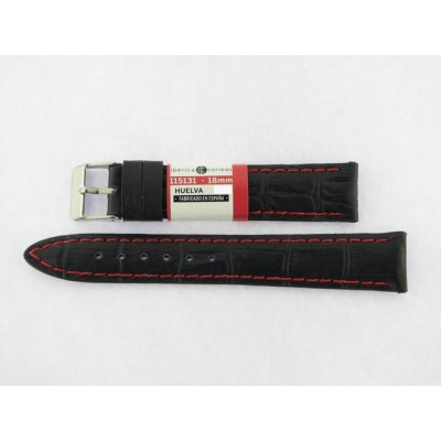 Correa 18 mm Grabado Coco Negro Hilo Rojo Correa 18 mm Grabado Coco Negro Hilo Rojo