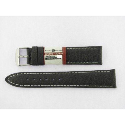 Correa 20 mm Bisonte Marron Blanco