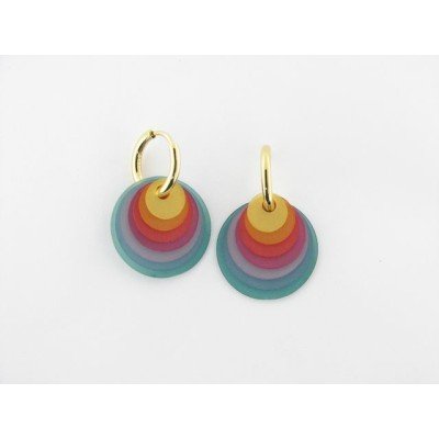Viceroy pendientes aro acero chapado resina