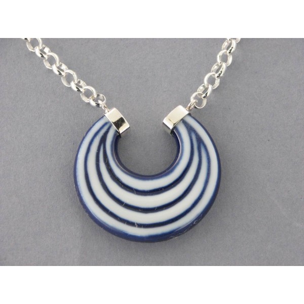Gargantilla plata Arracada azul M