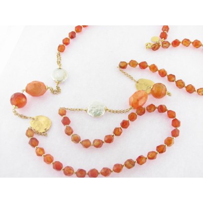Duran exquse collar plata chapada agata madreperla