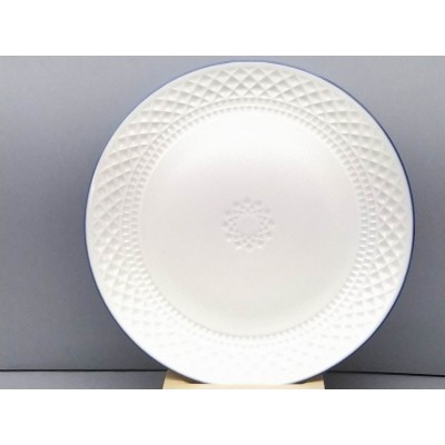 Plato llano grande Portomarínico blanco filo azul