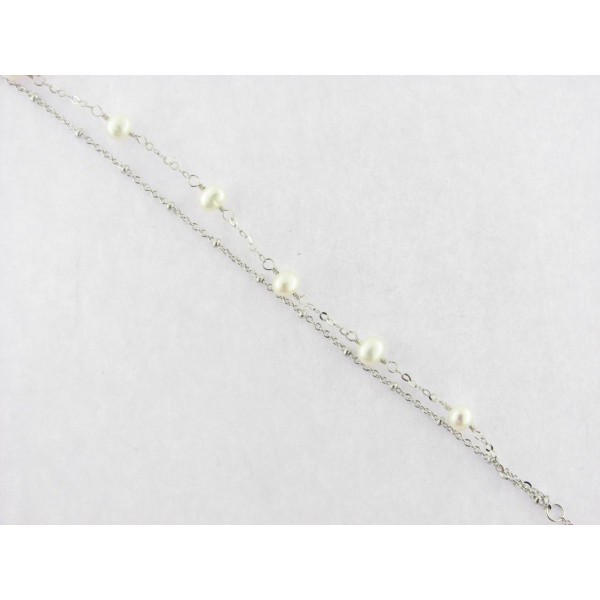Lotus Pulsera Plata Perlas