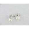 Pendientes Oro Blanco Piedra Perla