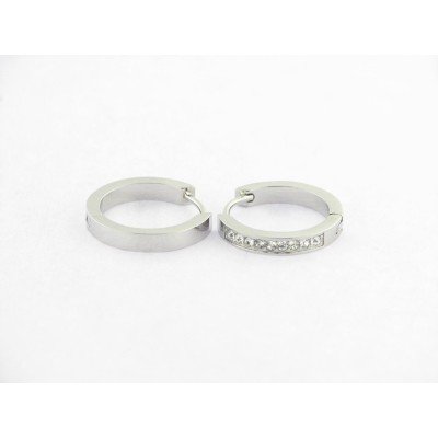 Lotus Pendientes Aro Acero Piedras