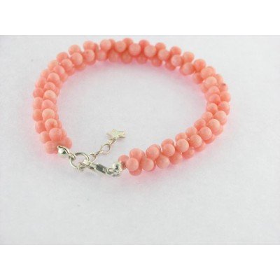 Pulsera Coral y Plata