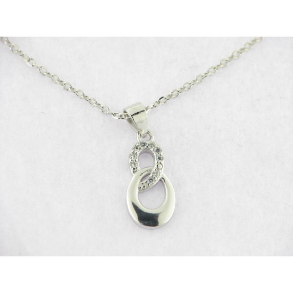 Colgante Plata Piedras con Cadena