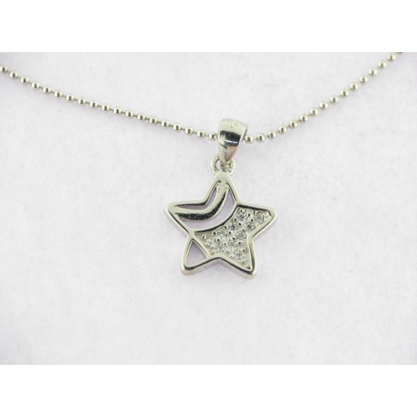 Colgante Plata Piedras con Cadena