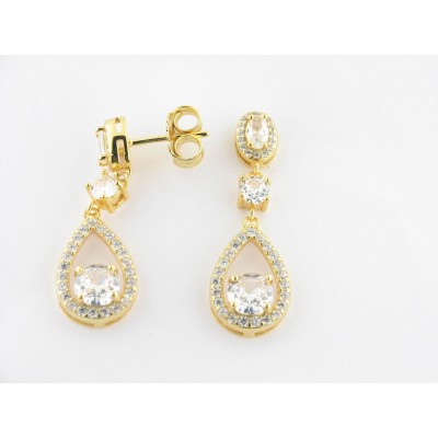 Pendientes Plata Chapada Piedras