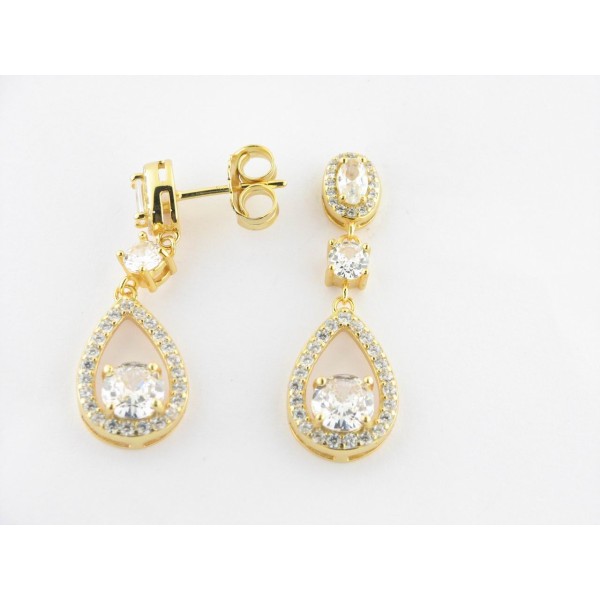 Pendientes Plata Chapada Piedras