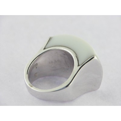 Luxenter Sortija Plata Piedra Agata Blanca