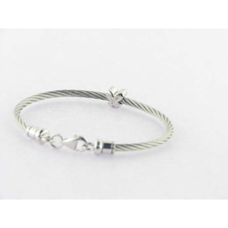 Pulsera Aro Acero Plata Diamantes