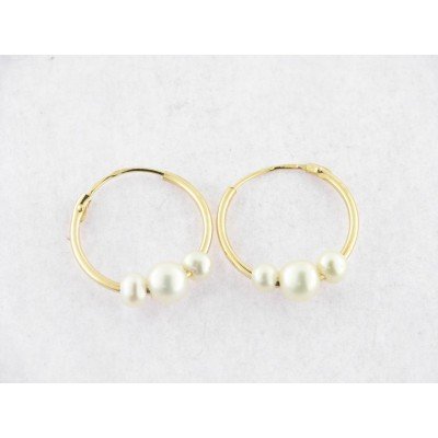 Pendientes Aro Perlas