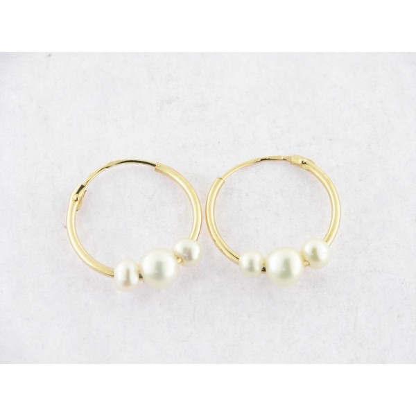 Pendientes Aro Perlas