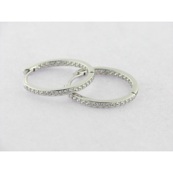 Pendientes Aro Plata Piedras