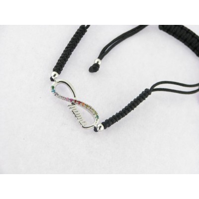 Lotus Pulsera Hilo Plata Piedras