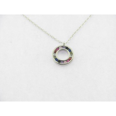 Colgante c/cadena plata piedras