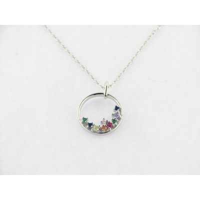 Colgante c/cadena plata piedras
