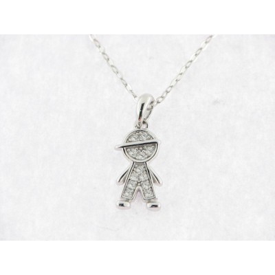 Lotus colgante plata circonitas c/cadena