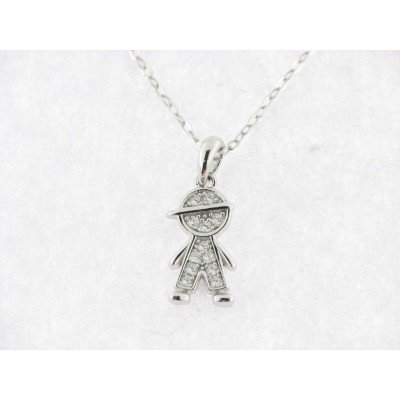 Lotus colgante plata circonitas c/cadena