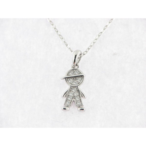 Lotus colgante plata circonitas c/cadena