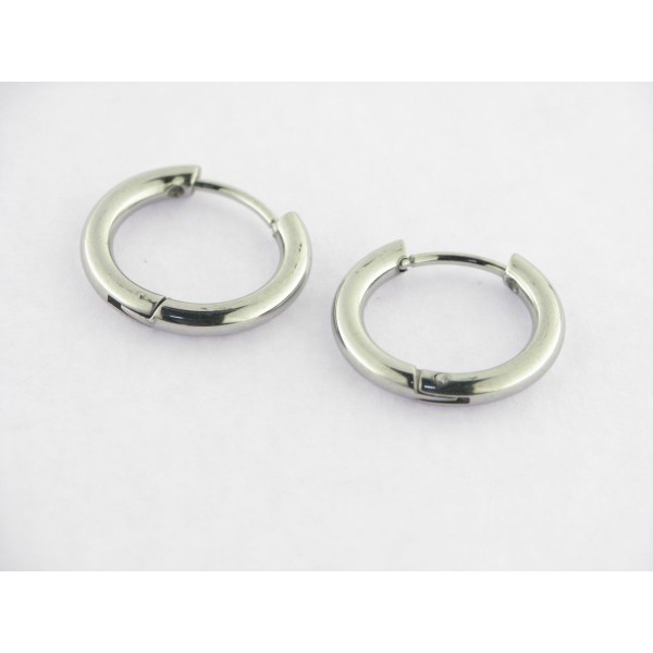 Pendientes Aro Acero 12 mm