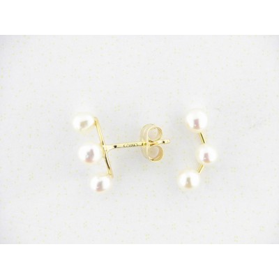 Pendientes Trepador Oro Perlas