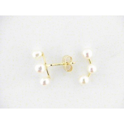 Pendientes Trepador Oro Perlas