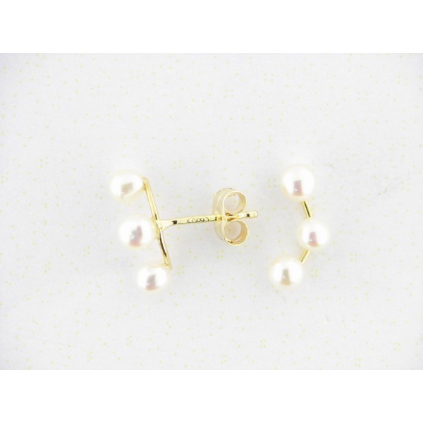 Pendientes Trepador Oro Perlas