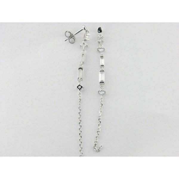 Lotus pendientes plata piedras