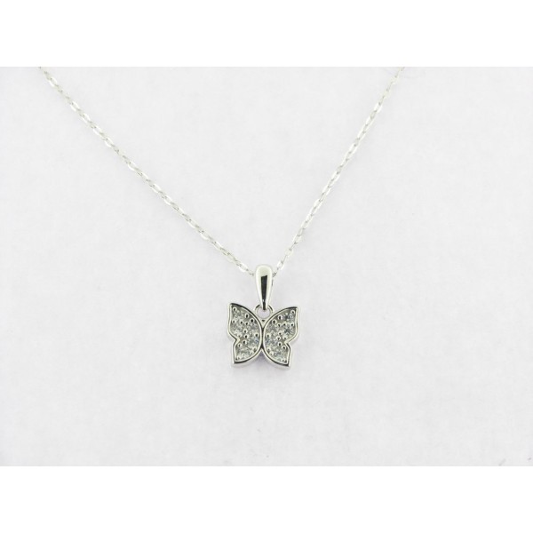 Lotus Colgante Plata Piedras c/Cadena
