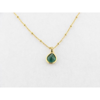 Lotus colgante plata chapada piedra c/cadena
